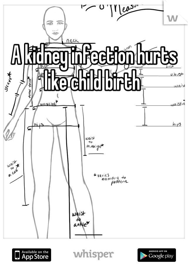 A kidney infection hurts like child birth 