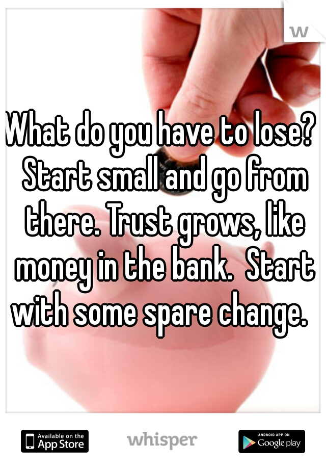 What do you have to lose?  Start small and go from there. Trust grows, like money in the bank.  Start with some spare change.  