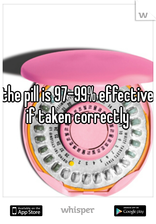 the pill is 97-99% effective if taken correctly 