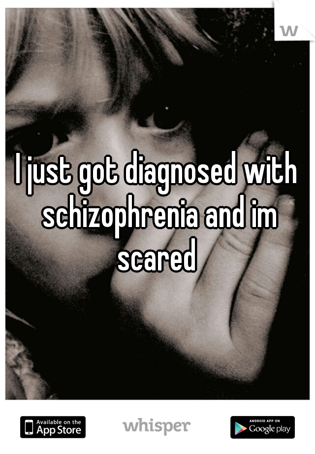 I just got diagnosed with schizophrenia and im scared 