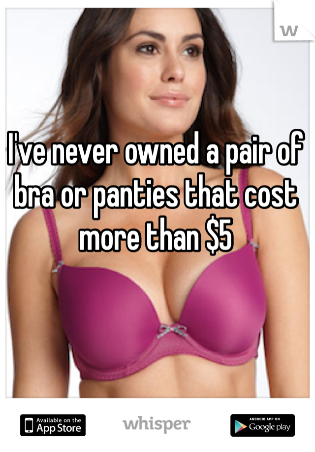 I've never owned a pair of bra or panties that cost more than $5