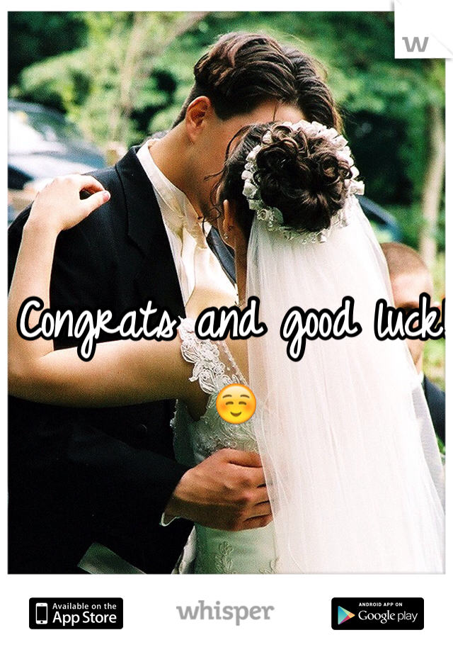 Congrats and good luck! ☺️