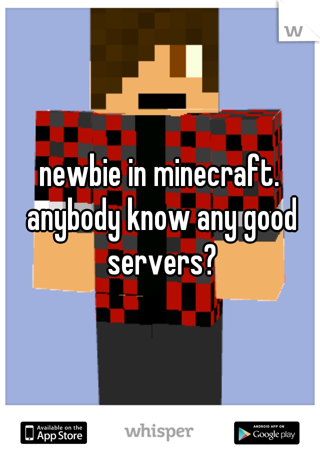 newbie in minecraft. anybody know any good servers?