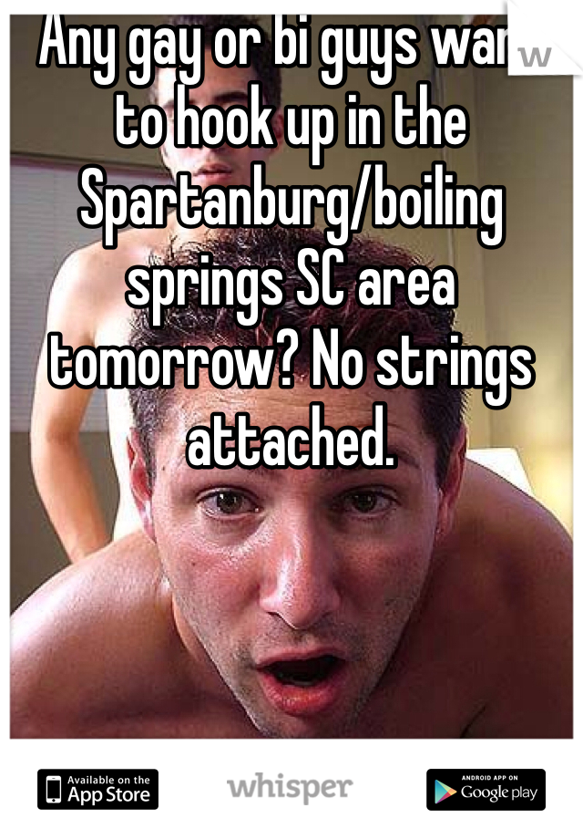 Any gay or bi guys want to hook up in the Spartanburg/boiling springs SC area tomorrow? No strings attached. 