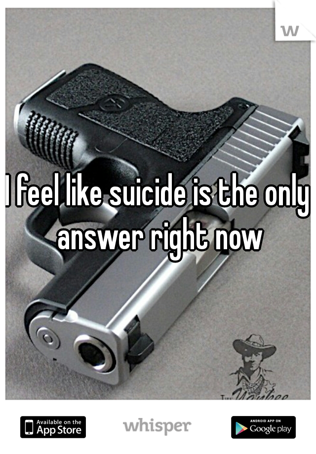 I feel like suicide is the only answer right now