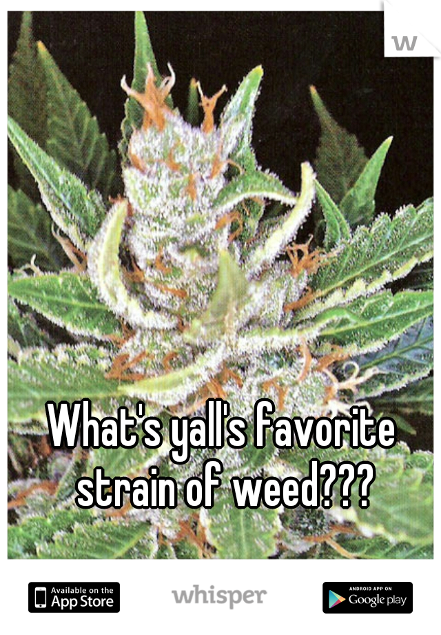 What's yall's favorite strain of weed???