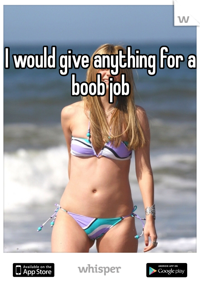 I would give anything for a boob job 