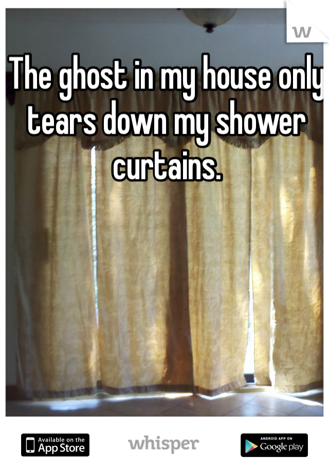 The ghost in my house only tears down my shower curtains.