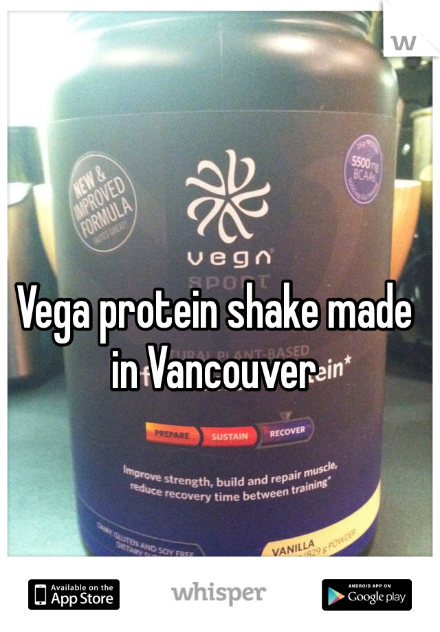 Vega protein shake made in Vancouver 