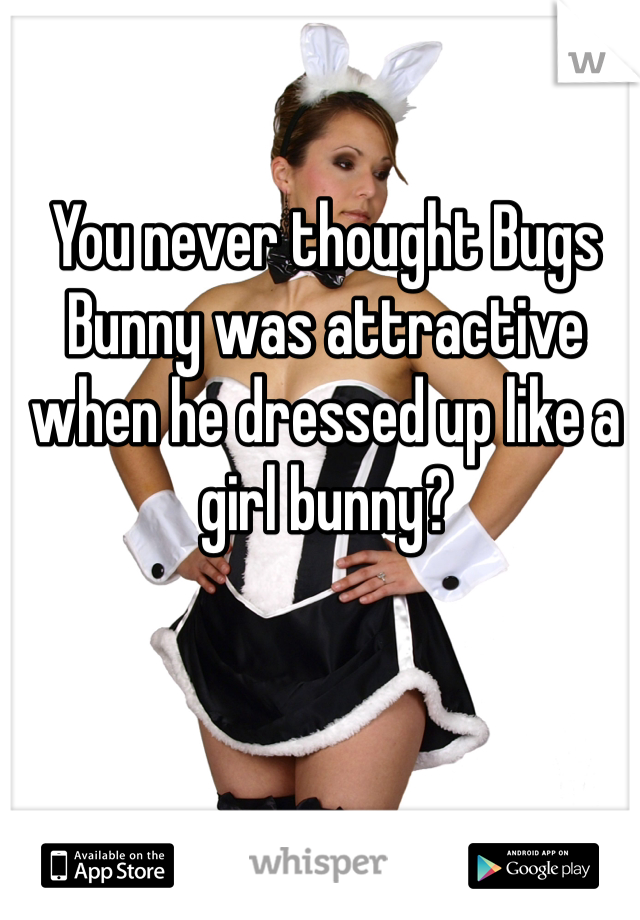 You never thought Bugs Bunny was attractive when he dressed up like a girl bunny? 