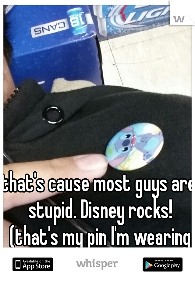 that's cause most guys are stupid. Disney rocks! (that's my pin I'm wearing right now.)