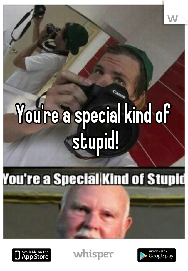 You're a special kind of stupid!