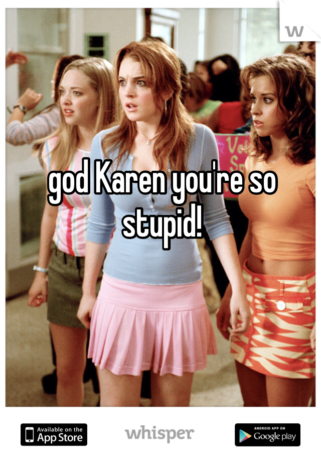 god Karen you're so stupid!