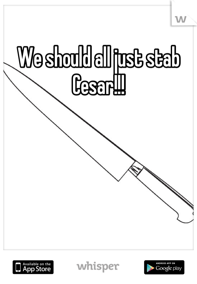 We should all just stab Cesar!!!