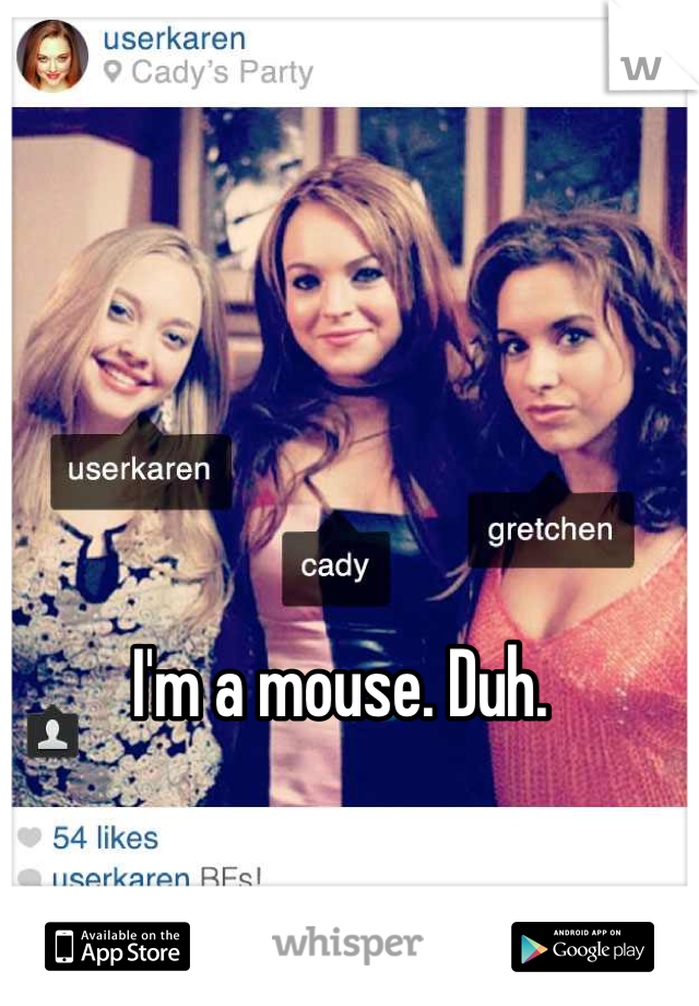 I'm a mouse. Duh. 