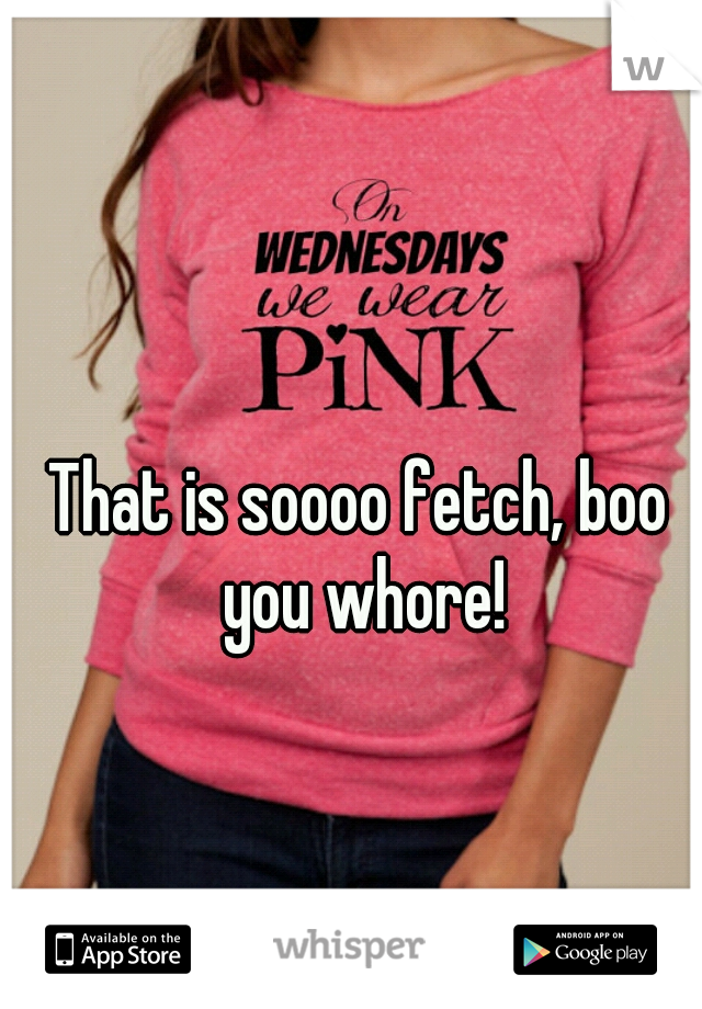 That is soooo fetch, boo you whore!