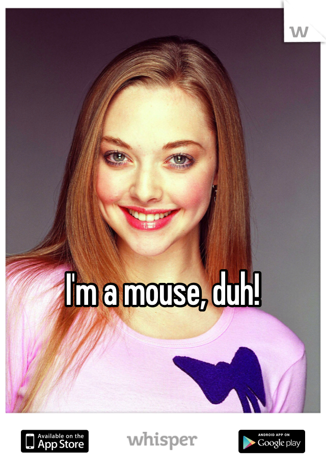 





I'm a mouse, duh!