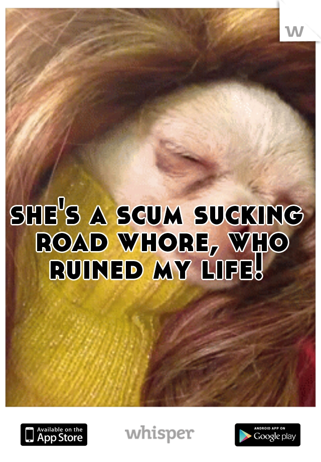 she's a scum sucking road whore, who ruined my life! 