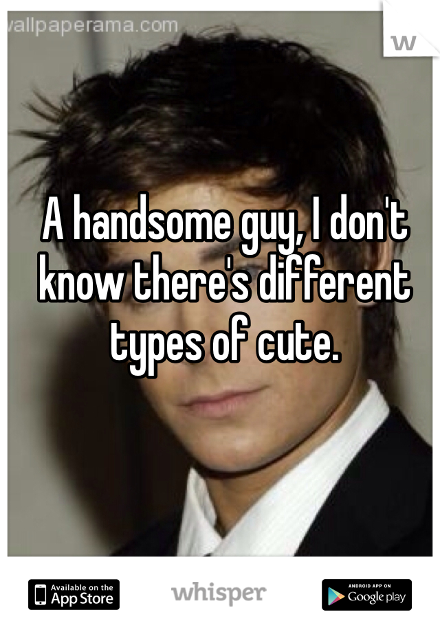 A handsome guy, I don't know there's different types of cute. 