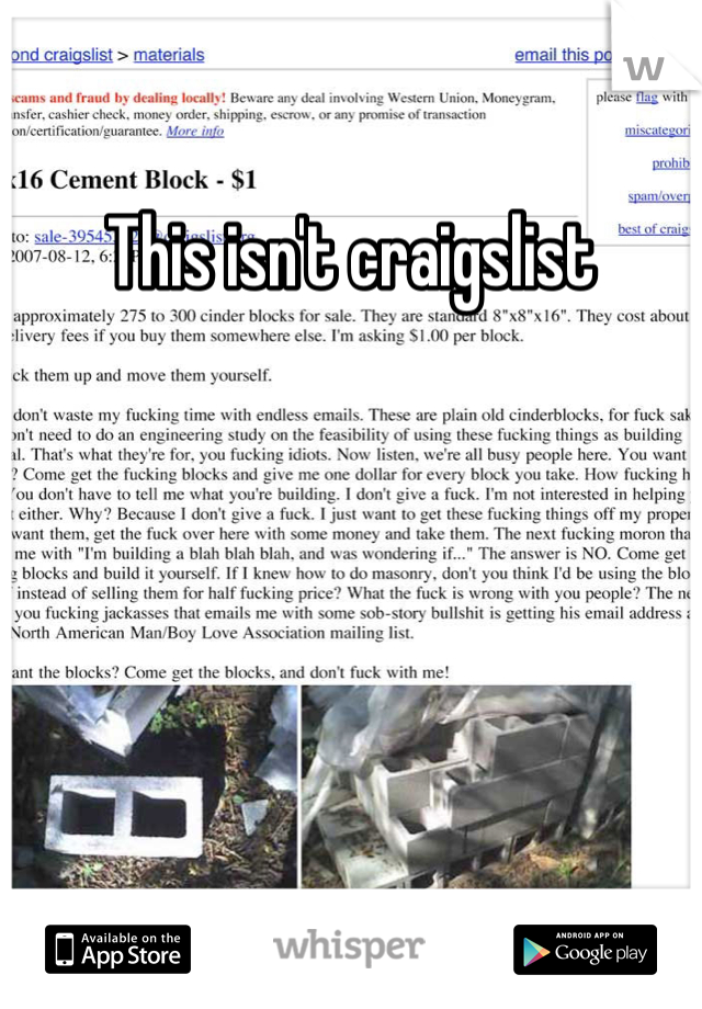 This isn't craigslist 