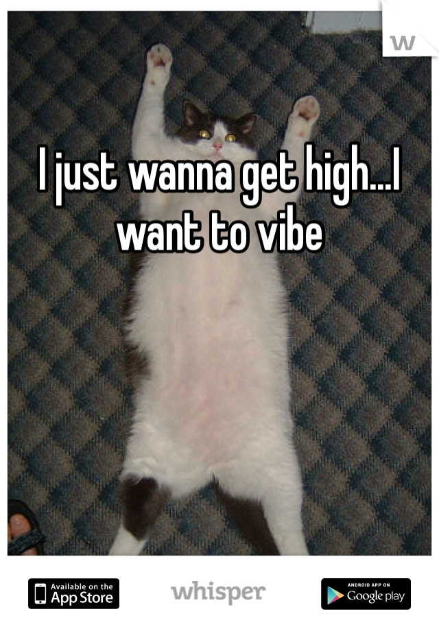 I just wanna get high...I want to vibe