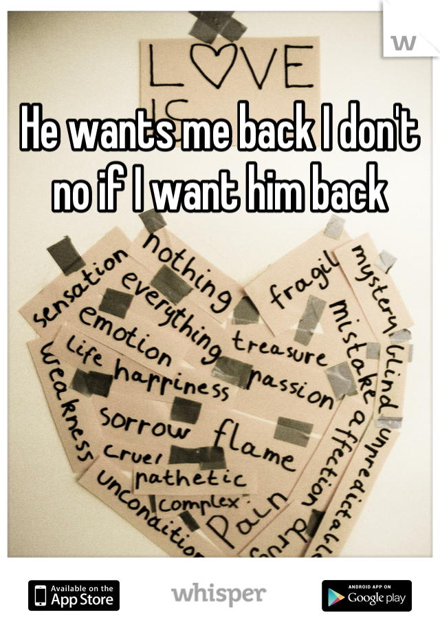 He wants me back I don't no if I want him back