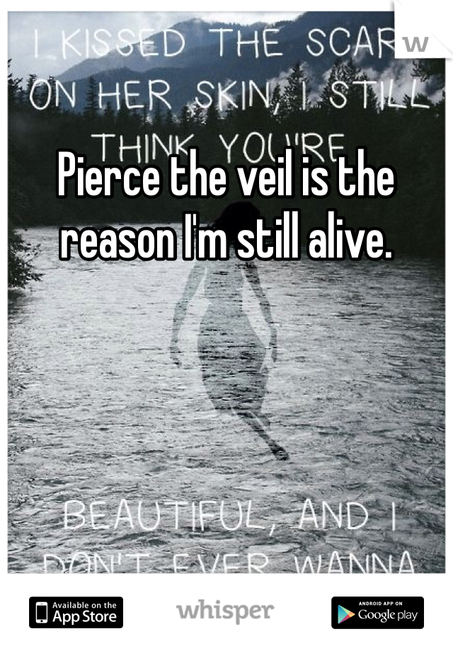 Pierce the veil is the reason I'm still alive.