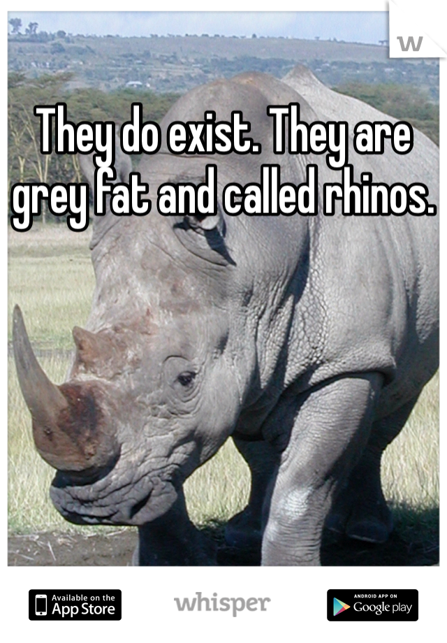 They do exist. They are grey fat and called rhinos. 
