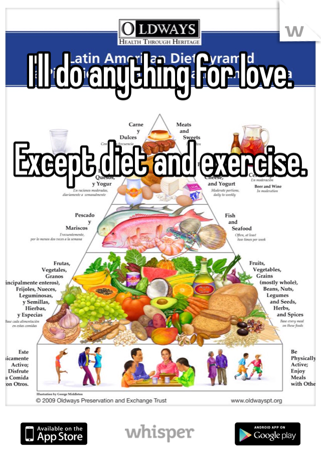 I'll do anything for love.

Except diet and exercise.