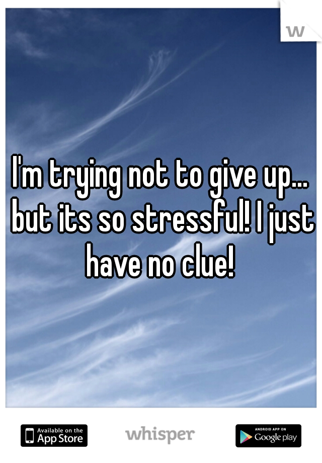 I'm trying not to give up... but its so stressful! I just have no clue! 