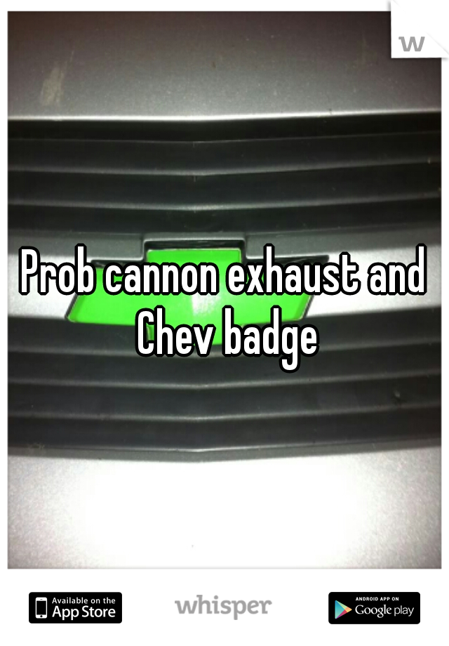 Prob cannon exhaust and Chev badge