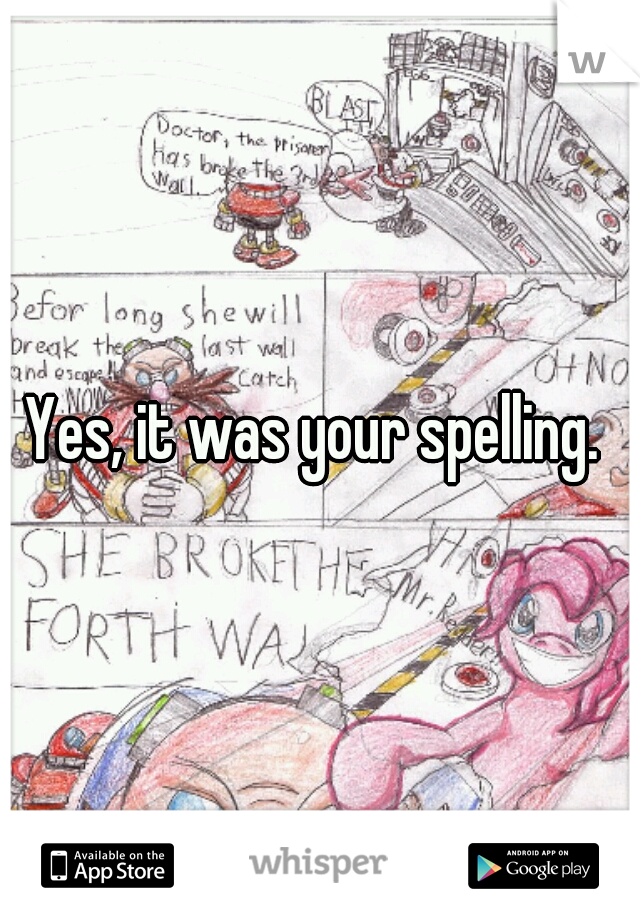 Yes, it was your spelling. 