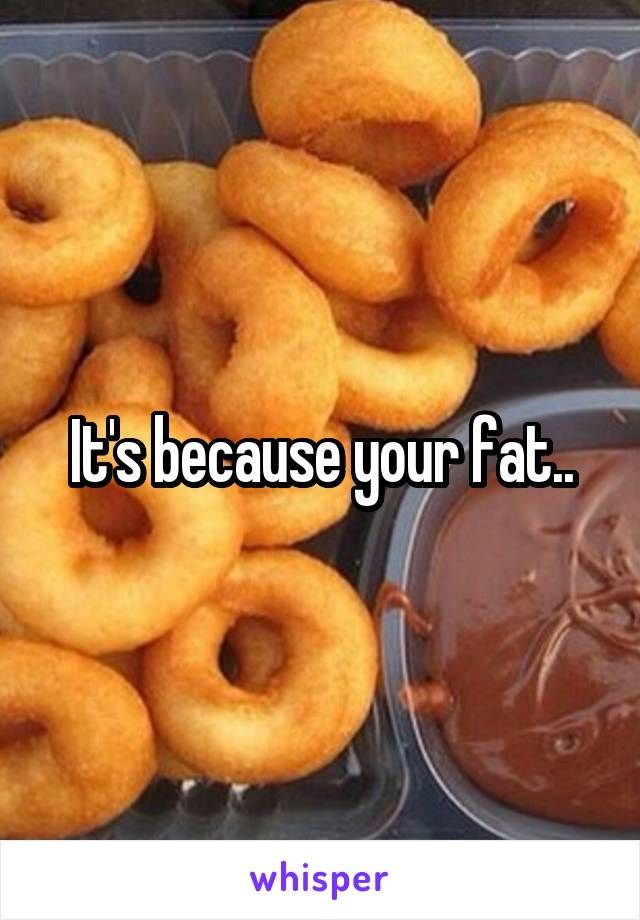 It's because your fat..