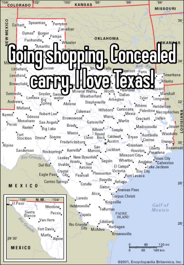 Going shopping. Concealed carry. I love Texas!