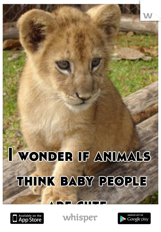 I wonder if animals think baby people are cute. 