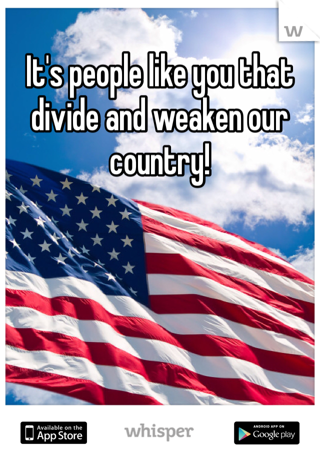 It's people like you that divide and weaken our country!