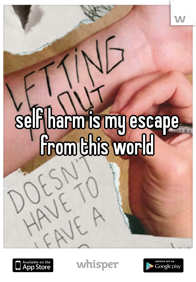 self harm is my escape from this world 