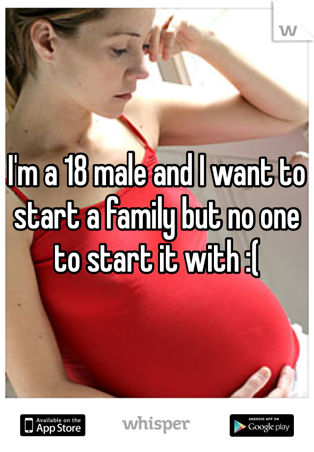 I'm a 18 male and I want to start a family but no one to start it with :( 