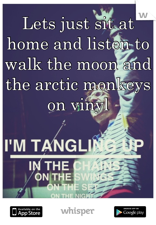 Lets just sit at home and listen to walk the moon and the arctic monkeys on vinyl