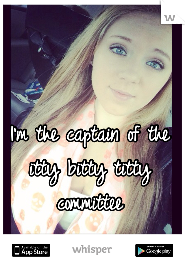 

I'm the captain of the itty bitty titty committee