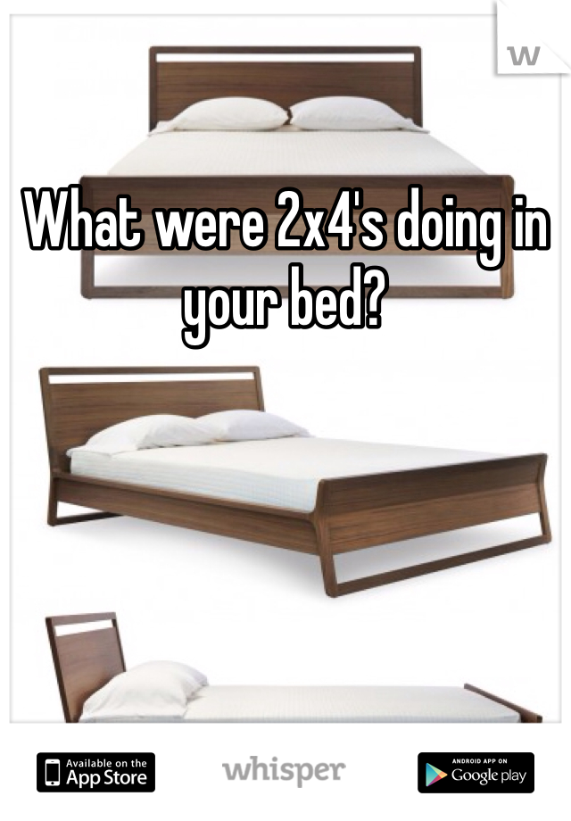 What were 2x4's doing in your bed?