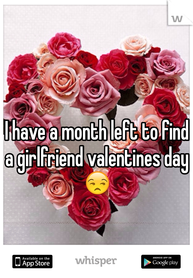 I have a month left to find a girlfriend valentines day 😒