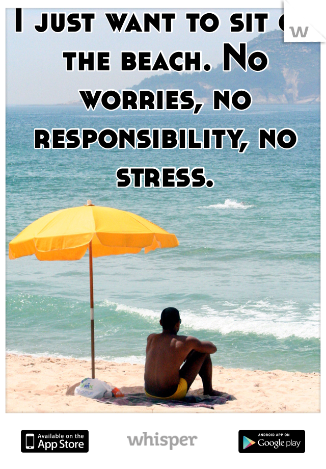 I just want to sit on the beach. No worries, no responsibility, no stress. 