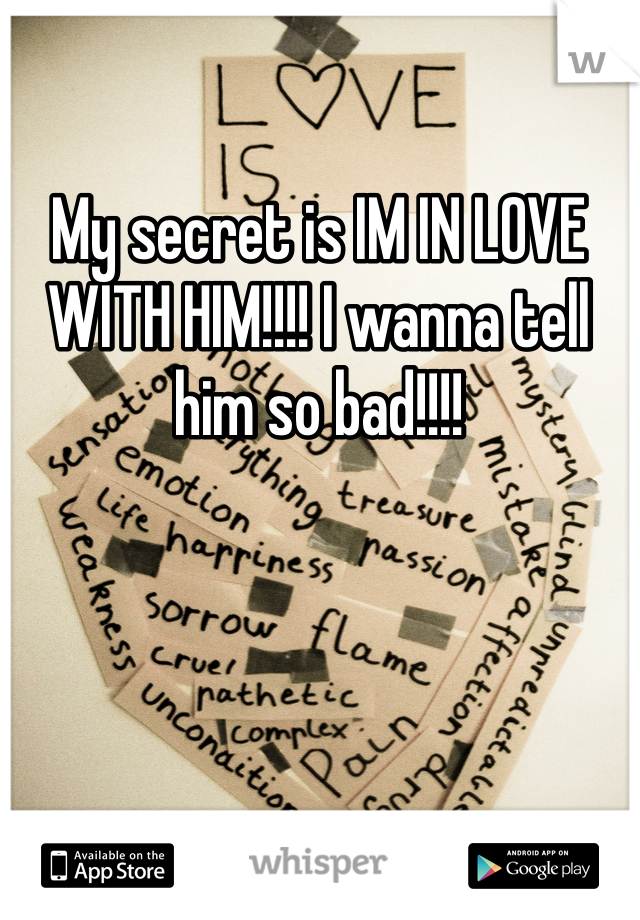 My secret is IM IN LOVE WITH HIM!!!! I wanna tell him so bad!!!!