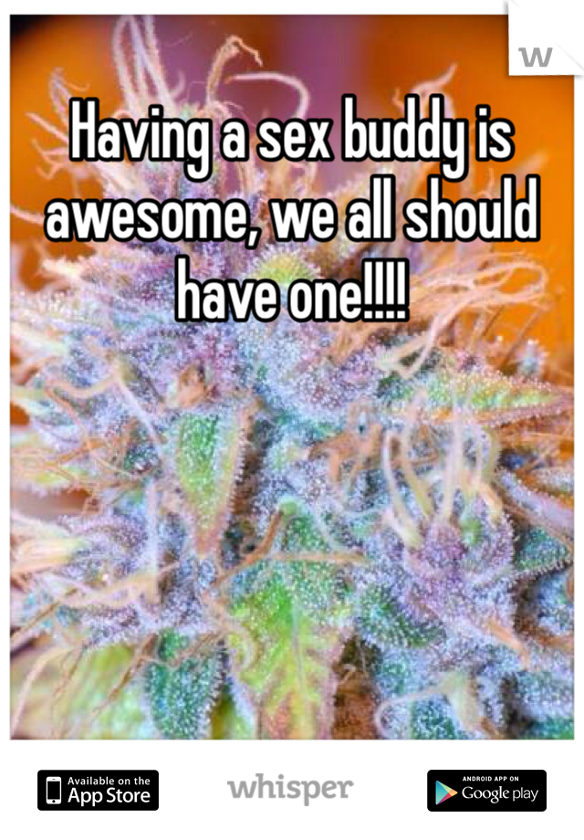 Having a sex buddy is awesome, we all should have one!!!!