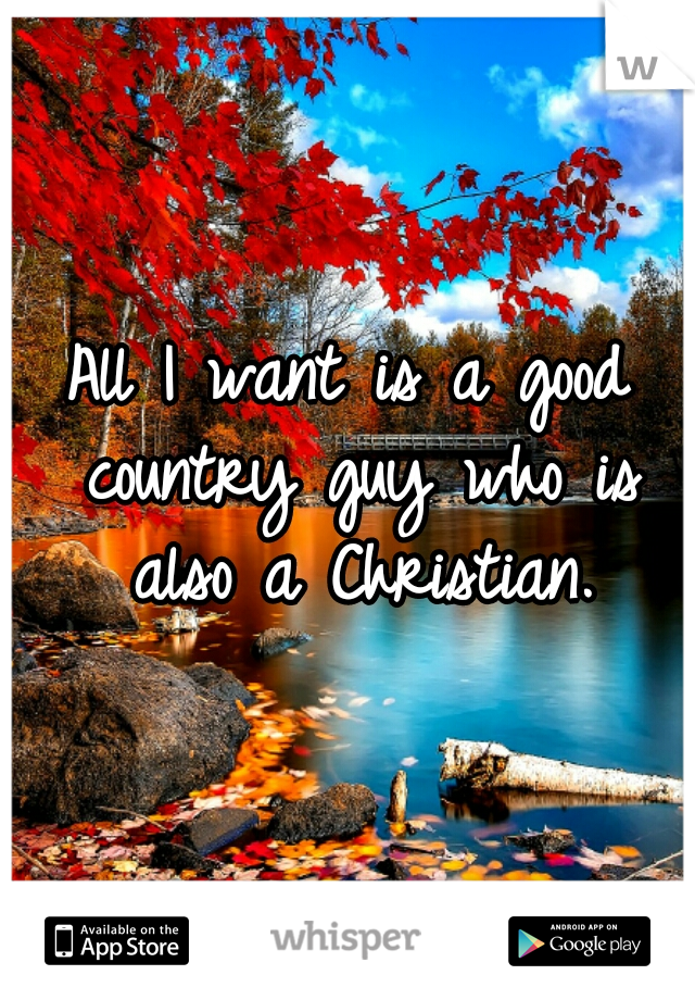 All I want is a good country guy who is also a Christian.