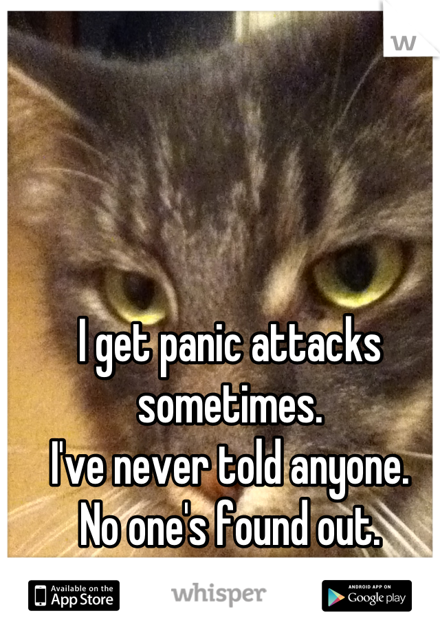 I get panic attacks sometimes.
I've never told anyone.
No one's found out.
They never will.