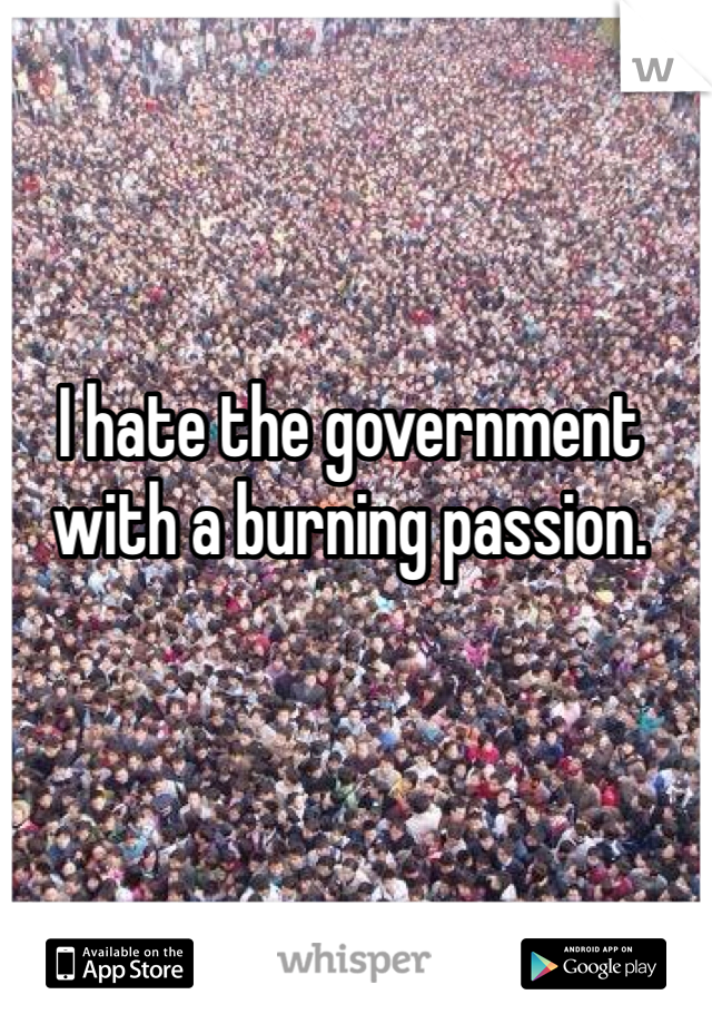 I hate the government with a burning passion. 