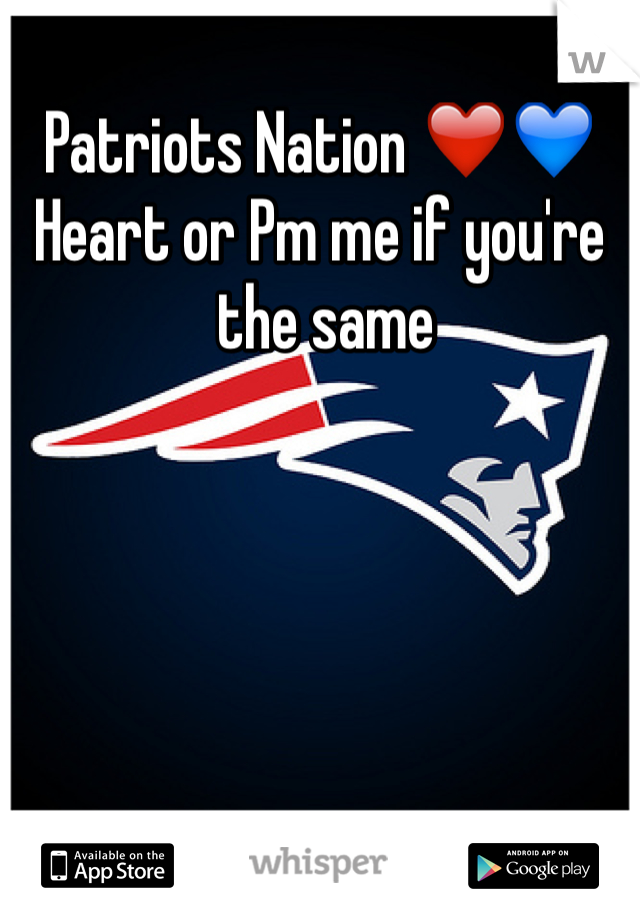 Patriots Nation ❤️💙
Heart or Pm me if you're
 the same 