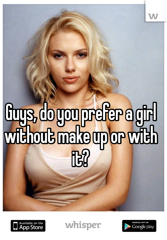 Guys, do you prefer a girl without make up or with it? 